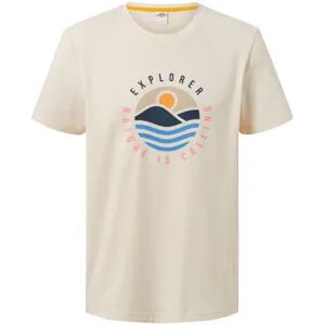 Tchibo - T-Shirt mit Print - Offwhite - Gr.: XL Polyester  XL