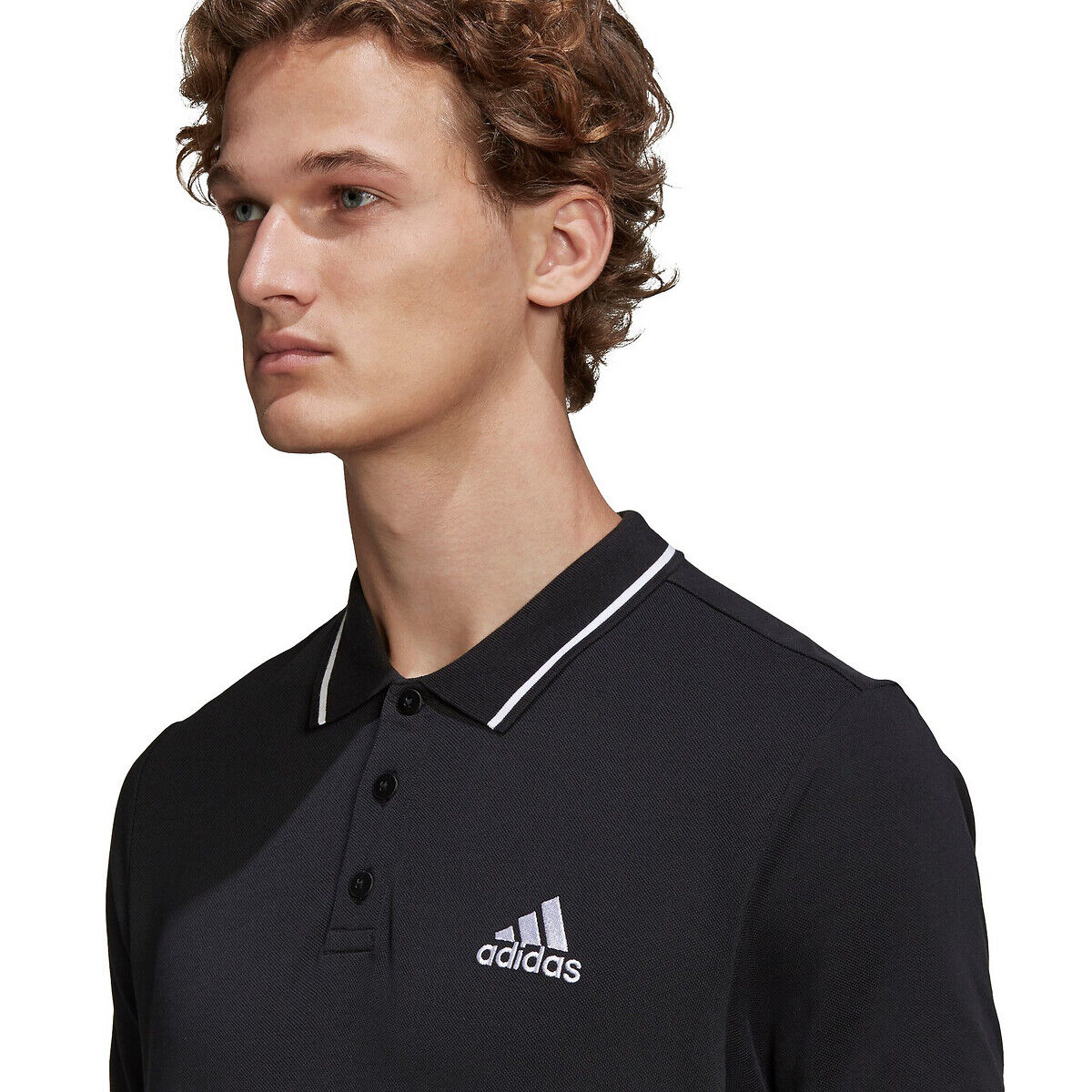 Adidas Kurzärmeliges Poloshirt, kleines Logo SCHWARZ
