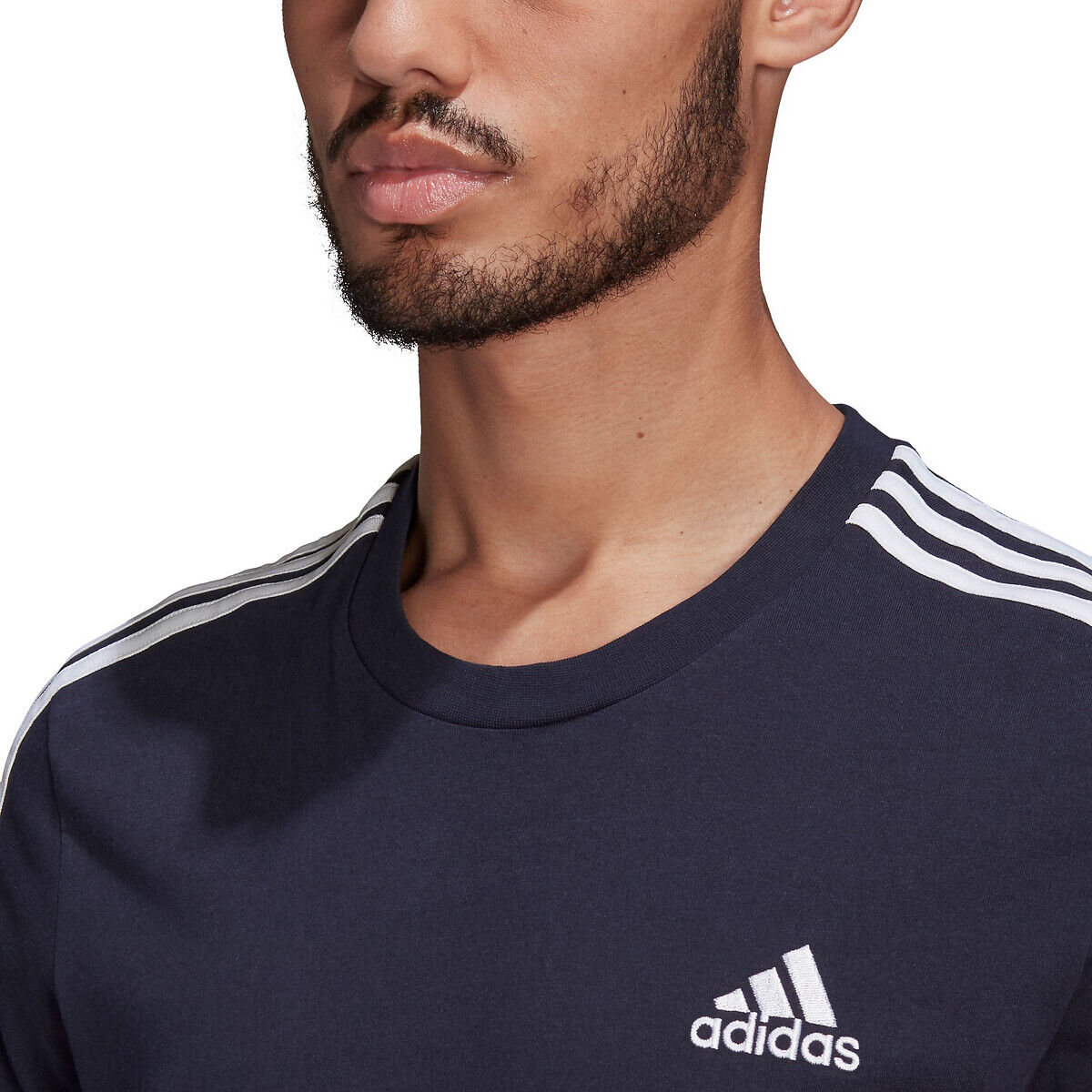 Adidas T-Shirt, 3 Stripes auf den Schultern BLAU