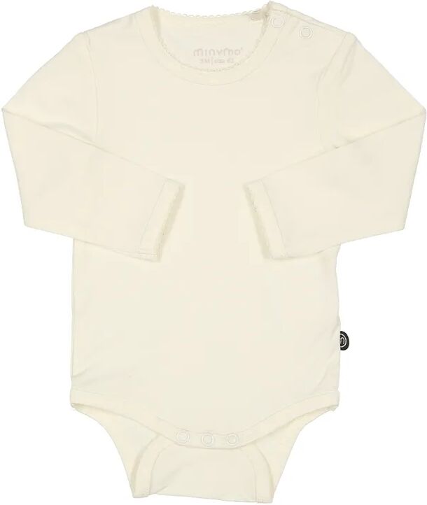 Minymo Langarm-Body BAMBOO – MINY BASIC in weiß