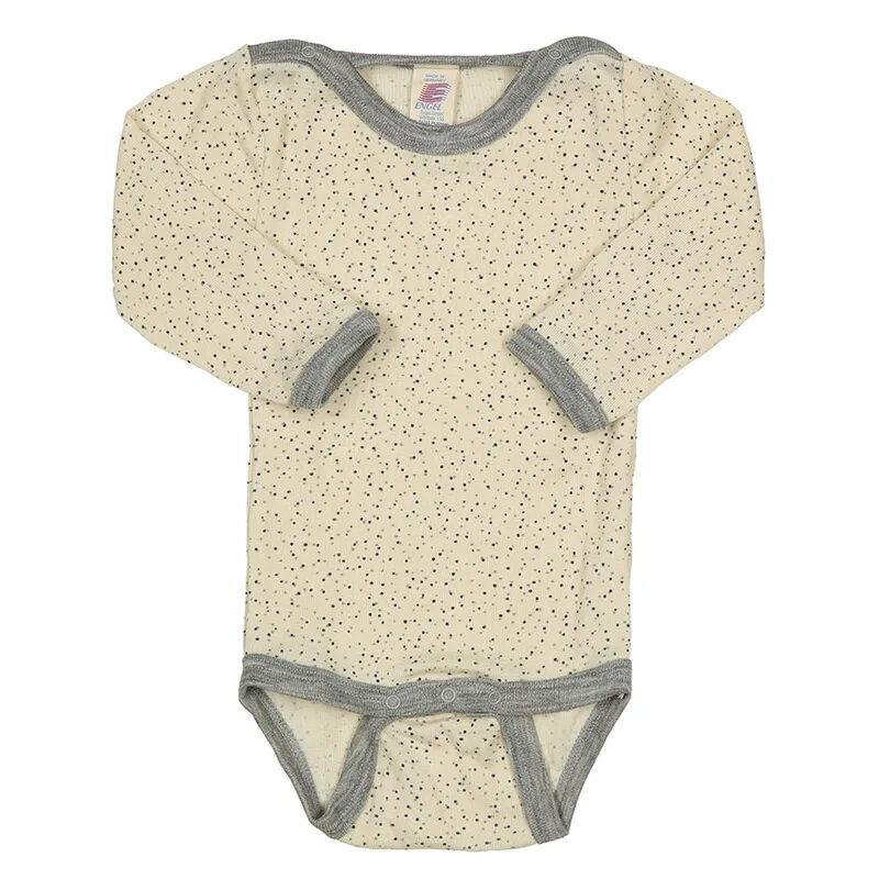 ENGEL Woll-Langarmbody SEIDENBABY PUNKTE mit Seide in beige