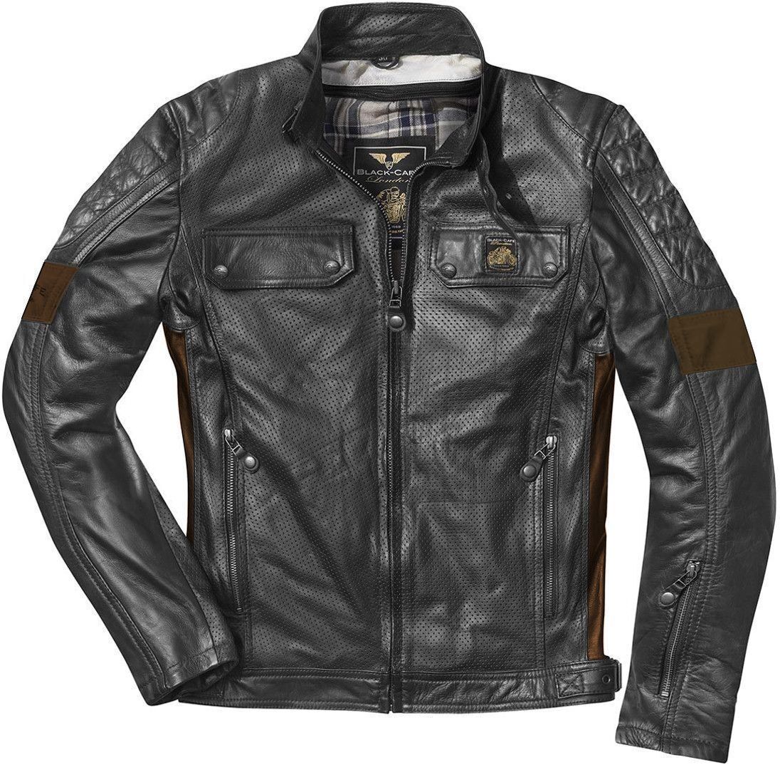 Black-Cafe London Brooklyn Motorrad Lederjacke 50 Schwarz