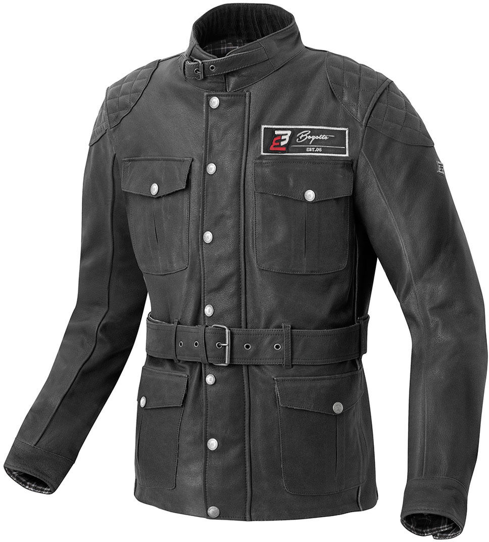 Bogotto Bristol Motorrad Lederjacke 56 Schwarz