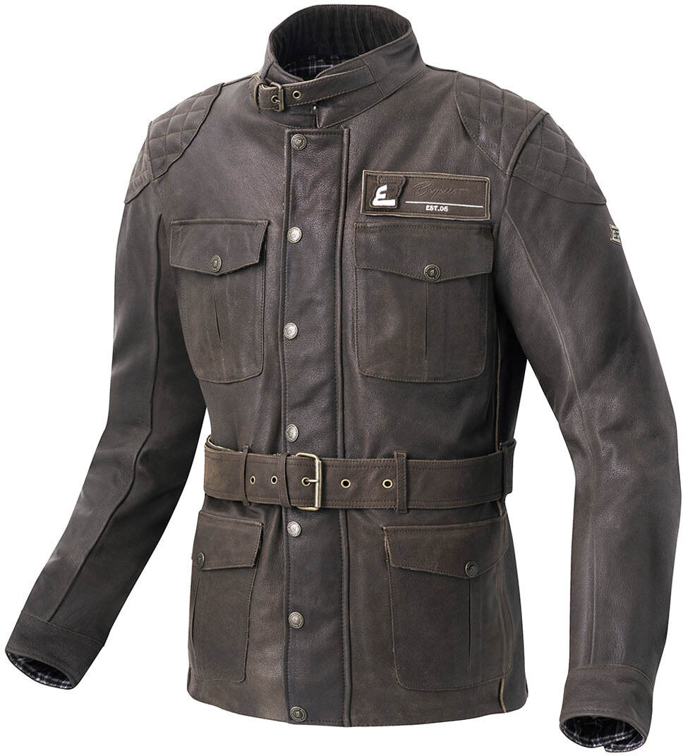 Bogotto Bristol Motorrad Lederjacke 48 Braun