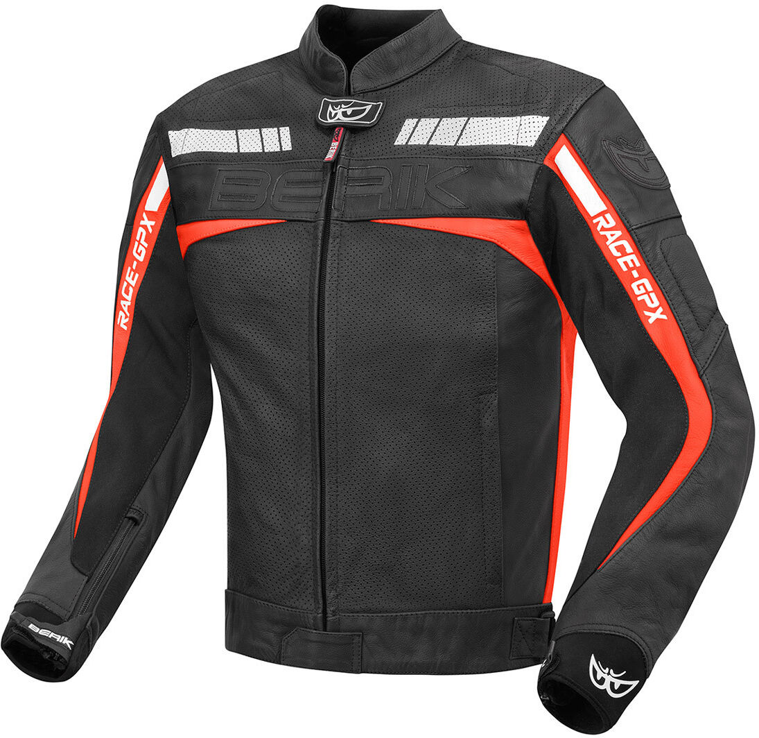 Berik Conquest Motorrad Lederjacke 48 Schwarz Rot