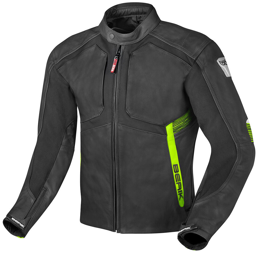 Berik Flexius Motorrad Lederjacke 50 Schwarz Gelb