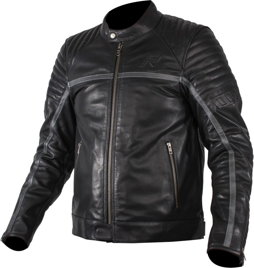 Rukka Yorkton Motorrad Lederjacke 56 Schwarz Silber