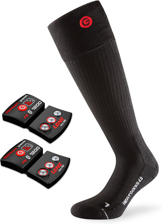 Lenz Set Lithium Batterie Pack rcB 1200 + 4.0 Beheizbare Socken 35 36 37 38 Schwarz