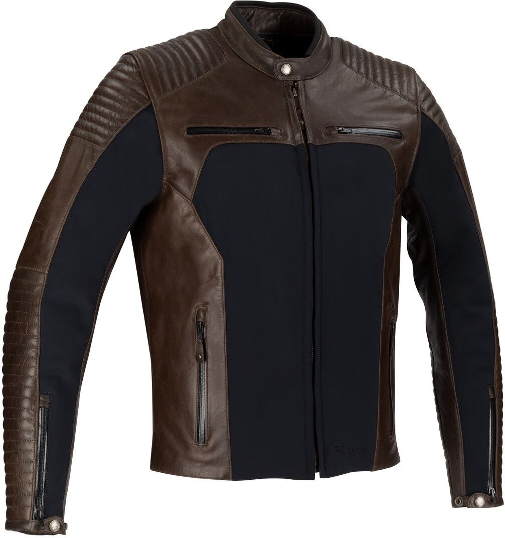 Bering Rex Motorrad Lederjacke 2XL Schwarz Braun