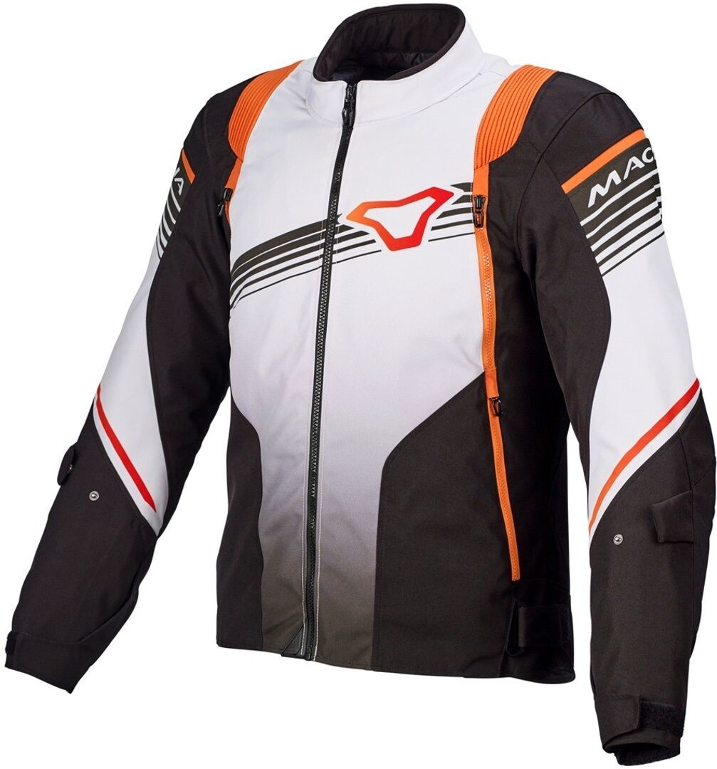 Macna Charger Motorrad Textiljacke XS Schwarz Weiss Orange