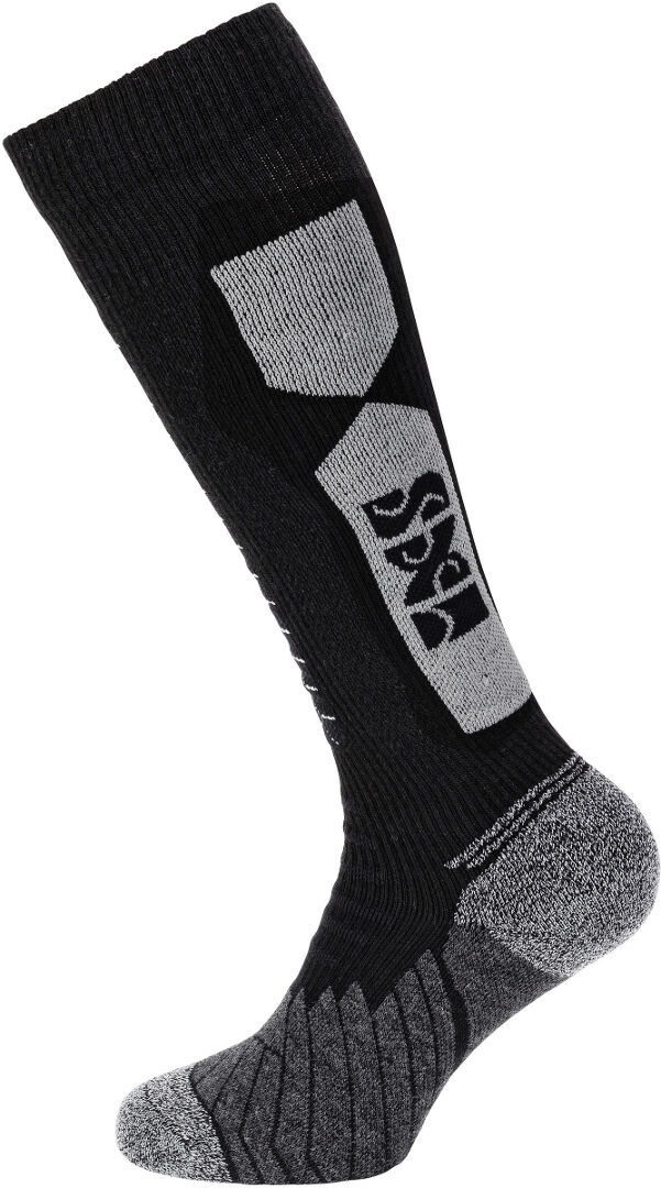 IXS 365 Lang Motorrad Socken 39 40 41 Schwarz Grau