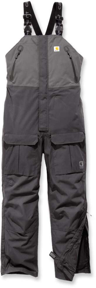 Carhartt Storm Defender Angler Latzhose 2XL Schwarz Grau