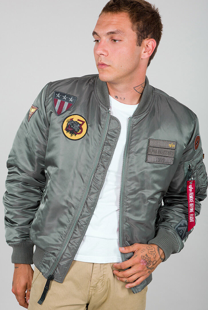 Alpha Industries MA-1 Air Force Jacke S Grau Grün