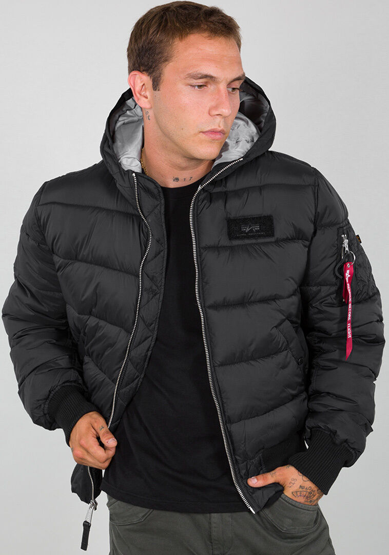 Alpha Industries Hooded Puffer FD V Jacke L Schwarz