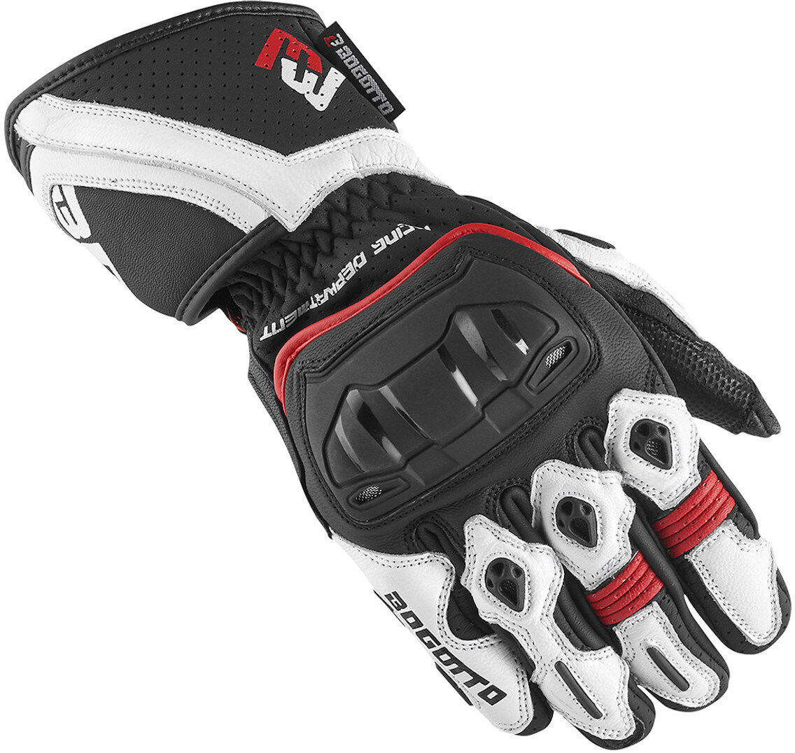 Bogotto Losail Motorradhandschuhe 2XL Schwarz Weiss Rot