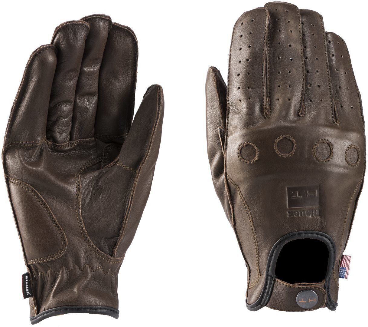 Blauer Routine Motorradhandschuhe L Braun