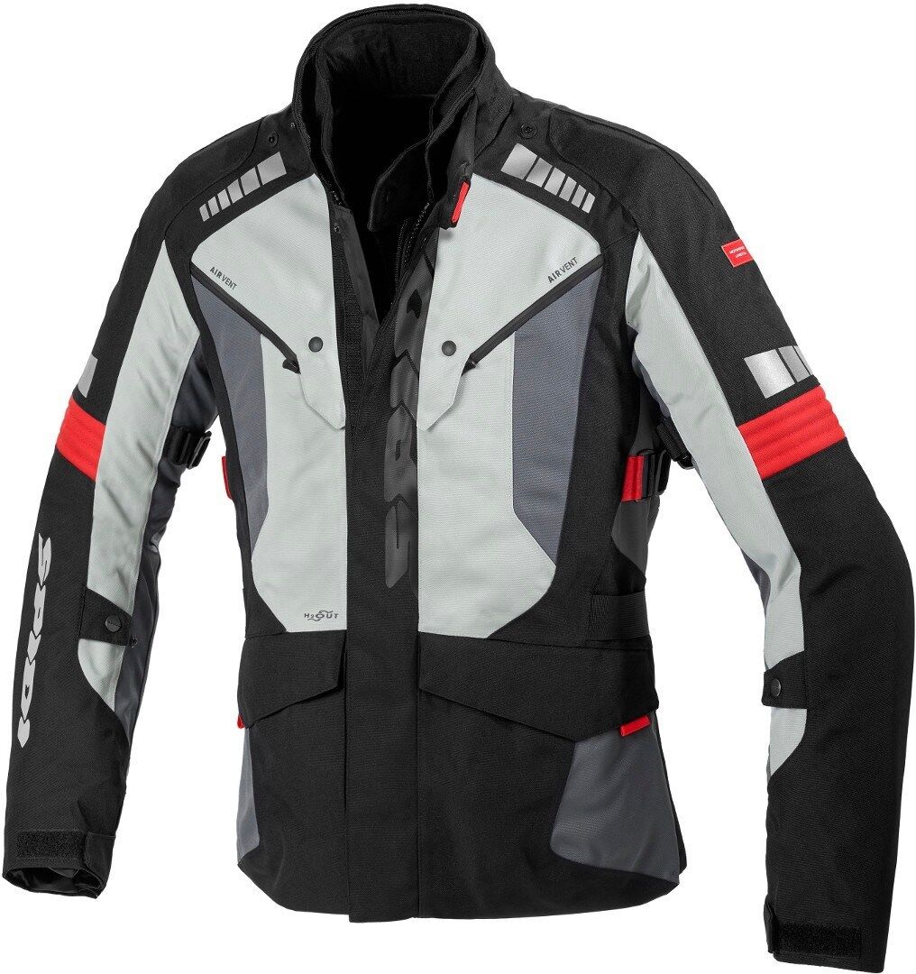 Spidi H2Out Outlander Motorrad Textiljacke 3XL Schwarz Grau Rot