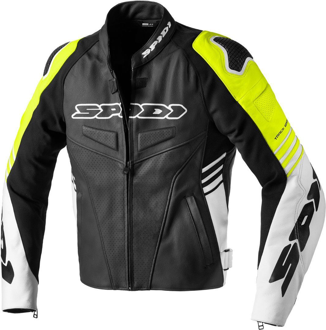 Spidi Track Warrior Motorrad Lederjacke 48 Schwarz Gelb