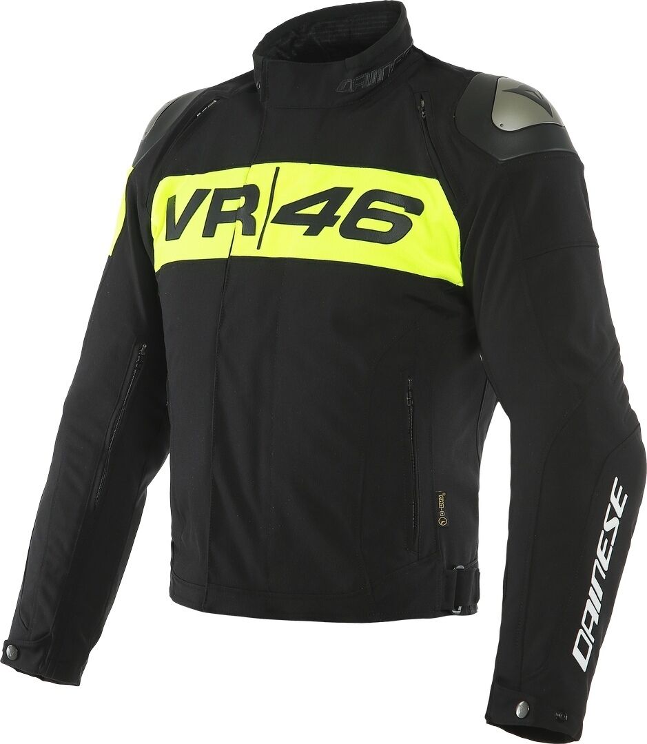 Dainese VR46 Podium D-Dry Wasserdichte Motorrad Textiljacke 46 Schwarz Gelb