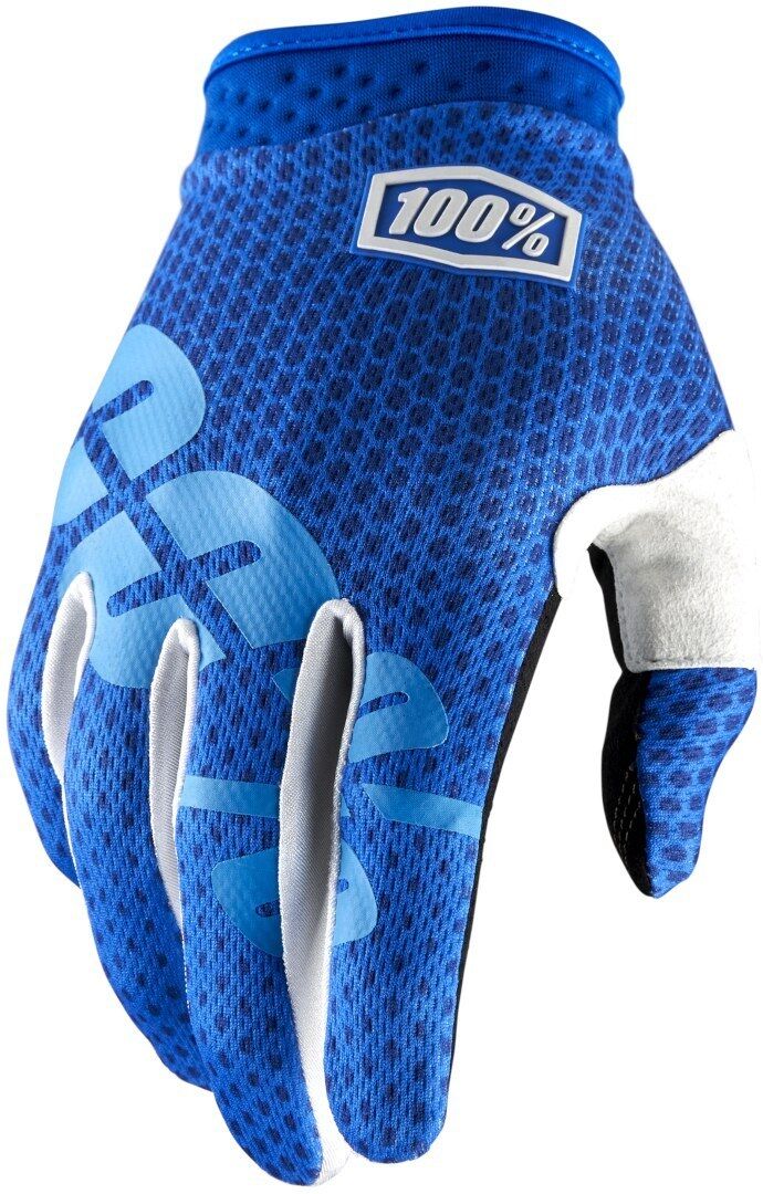 100% iTrack Dot Motocross Handschuhe XL Weiss Blau