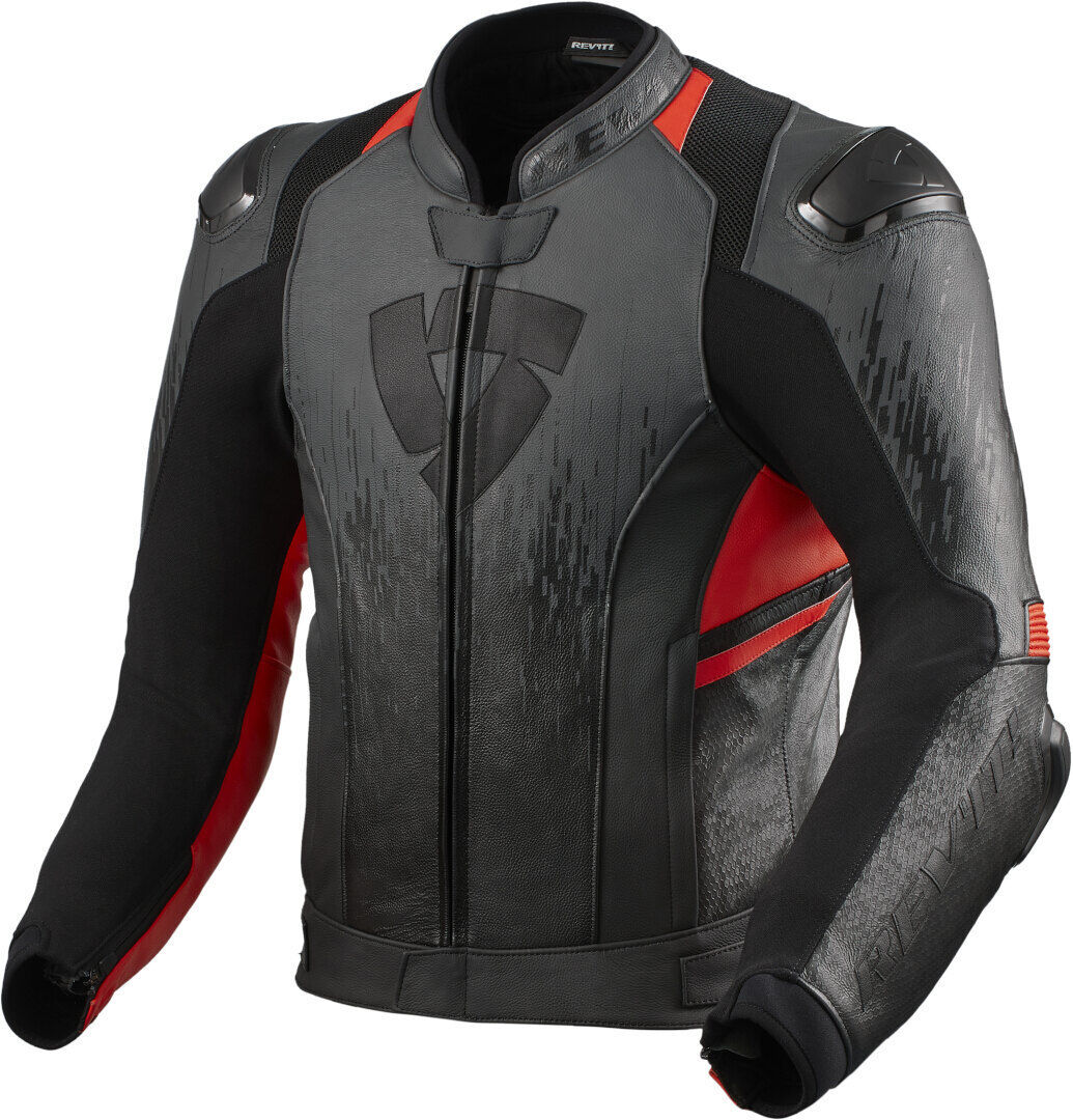 Revit Quantum 2 Motorrad Lederjacke 48 Schwarz Grau Rot