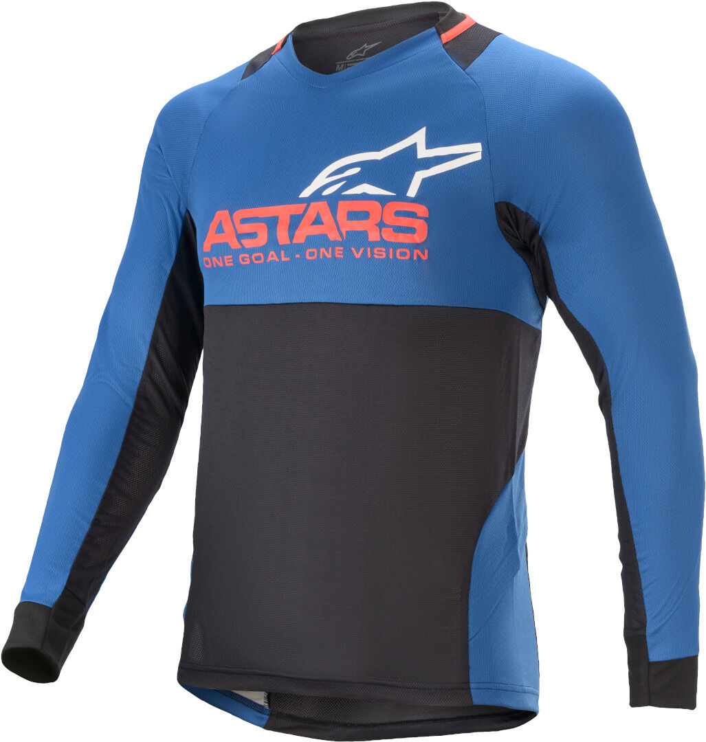 Alpinestars Drop 8.0 LS Motocross Jersey L Schwarz Rot Blau