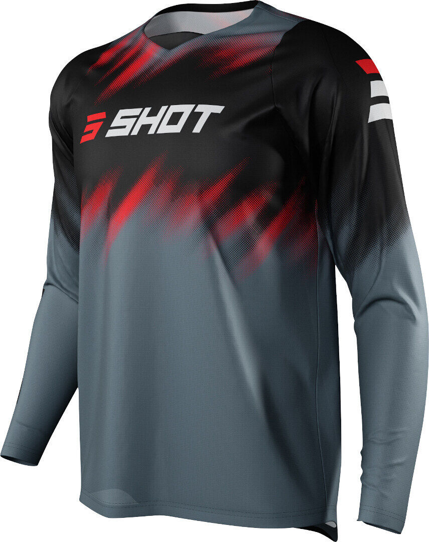 Shot Devo Versus Motocross Jersey S Schwarz Grau Rot