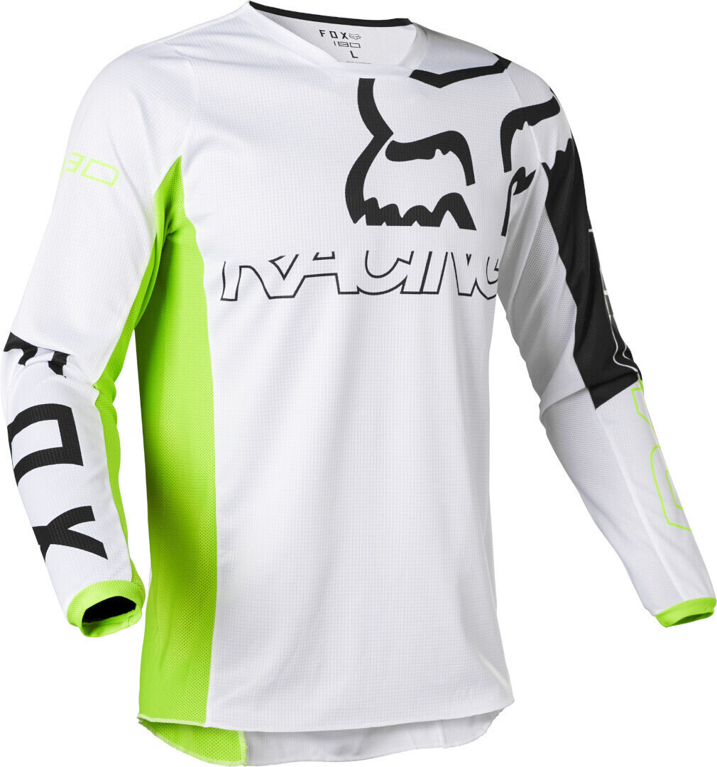 FOX 180 Skew Motocross Jersey L Weiss Grün