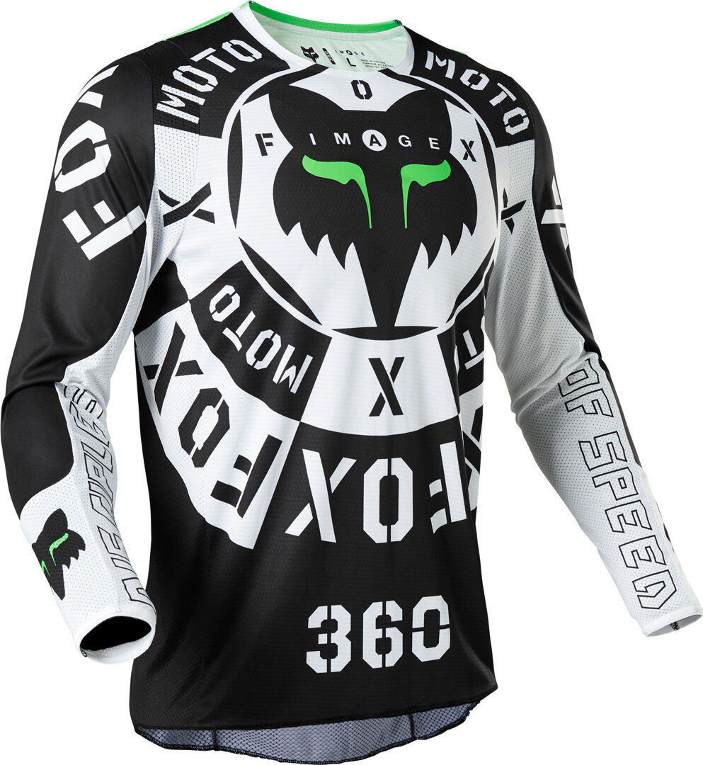FOX 360 Nobyl Motocross Jersey 2XL Schwarz Weiss