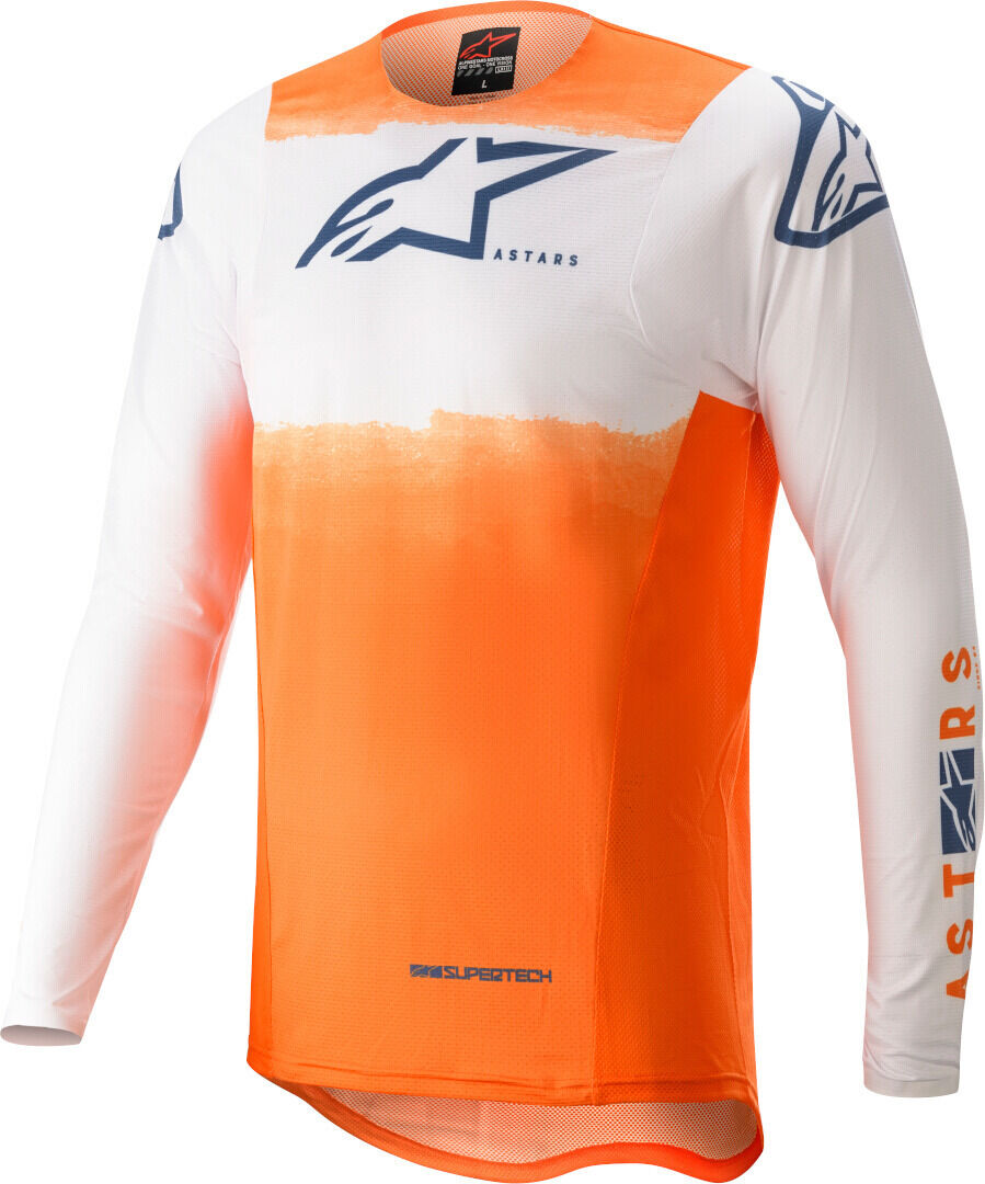 Alpinestars Supertech Foster Motocross Jersey M Weiss Blau Orange