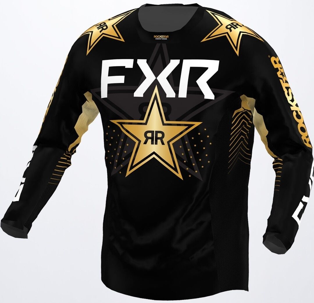 FXR Podium Rockstar Motocross Jersey XS Schwarz Gold