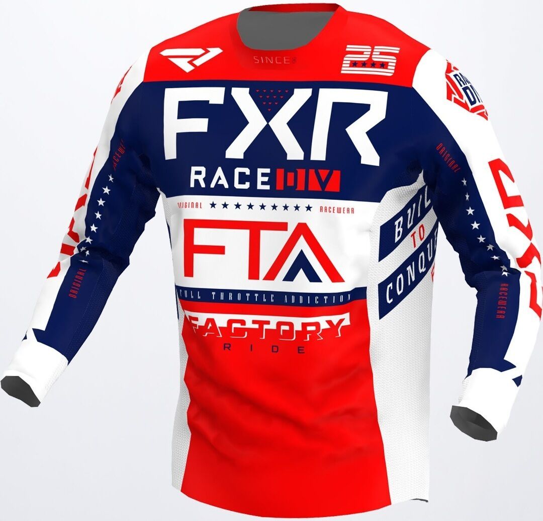 FXR Podium Gladiator Motocross Jersey L Weiss Rot Blau