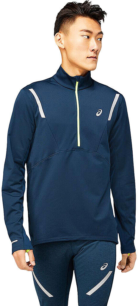 ASICS Herren Laufshirt LITE-SHOW™ Winter 1/2 Zip blau   Größe: M   2011C101 Auf Lager Herren M