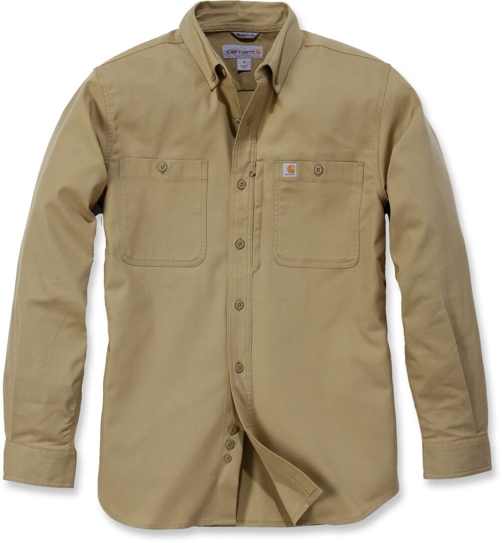 Carhartt Rugged Professional Work Long Sleeve Shirt Košile s dlouhým rukávem M Zelená Hnědá