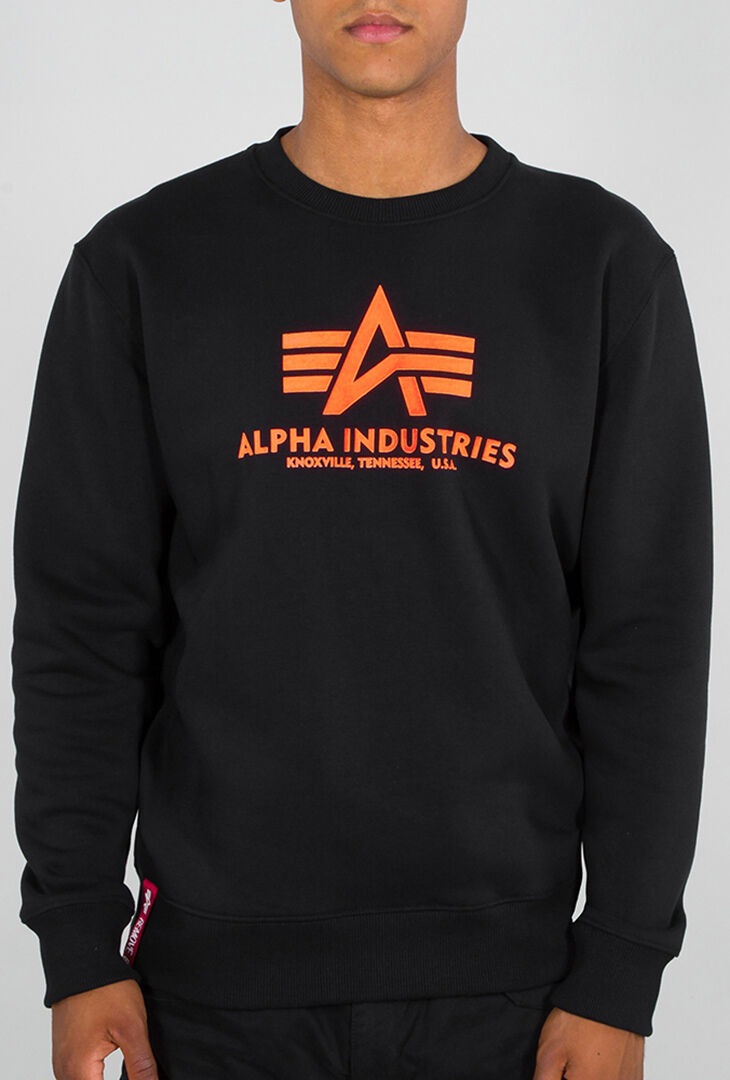 Alpha Industries Basic Mikina S Černá Oranžová