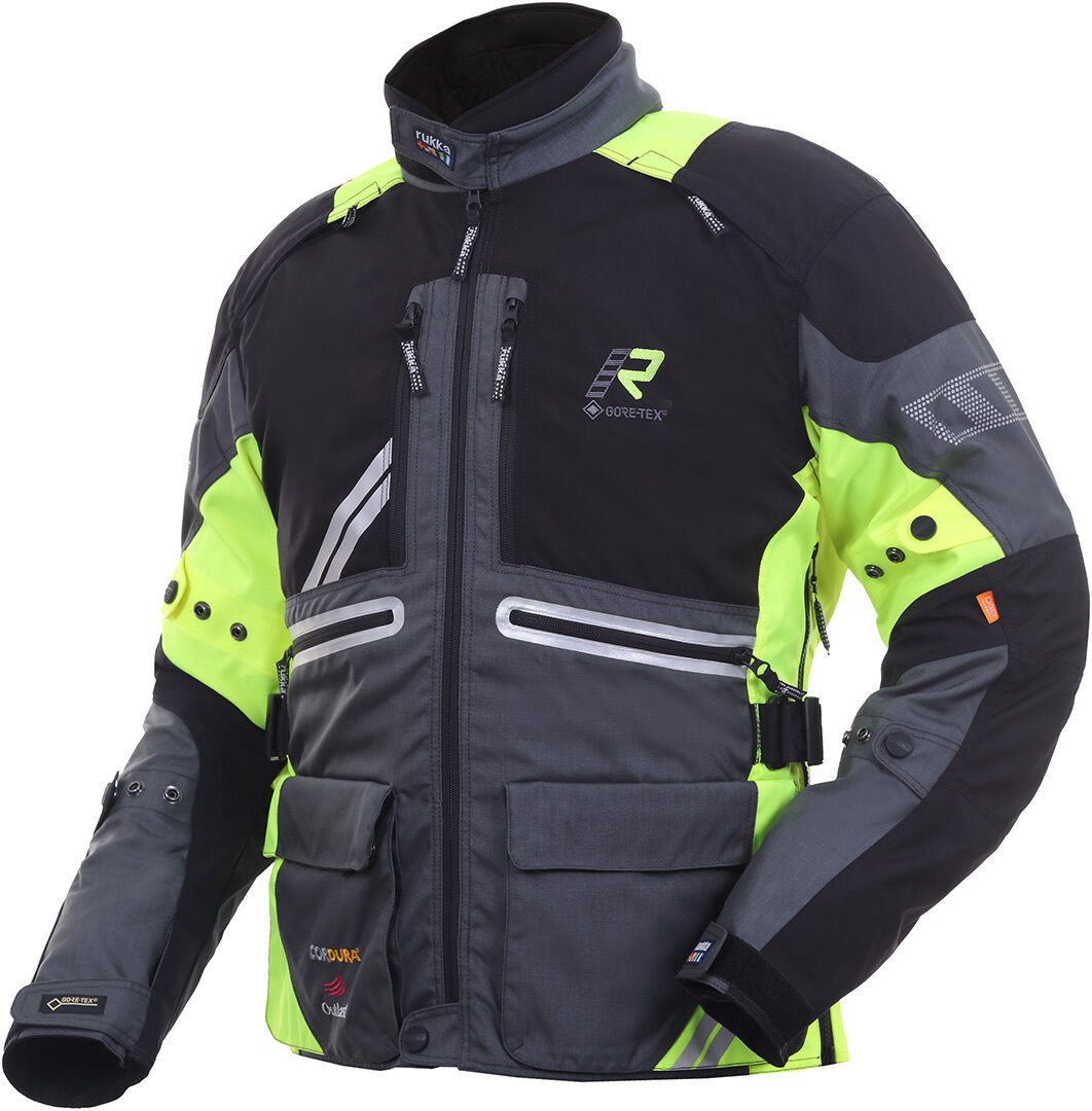 Rukka Offlane Motorcycle Textile Jacket Motocyklová textilní bunda 46 Šedá žlutá