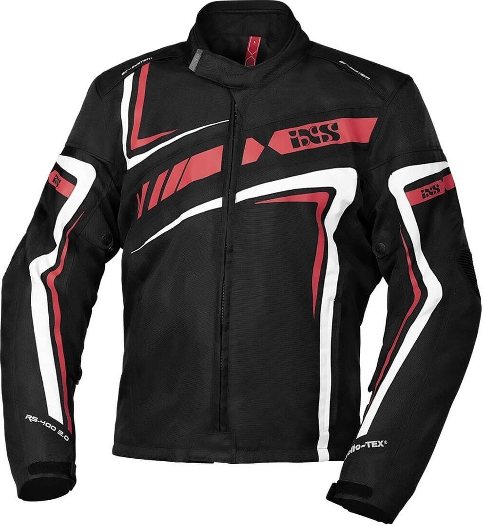 IXS Sport RS-400-ST 2.0 Textilní bunda na motocyklu M Černá Bílá červená
