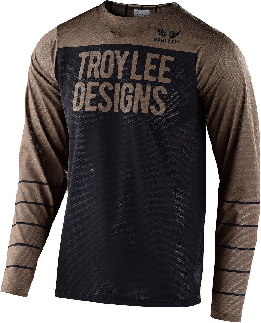 Troy Lee Designs Skyline Air Pinstripe LS Jersey LS Dres 2XL Černá Hnědá