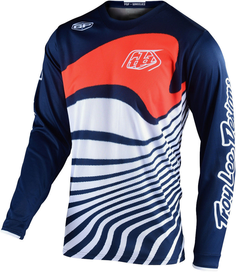 Troy Lee Designs GP Drift Motokrosový dres L Modrá Oranžová