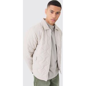 boohooman Mens Onion Quilted Collared Jacket - Grau - XL, Grau