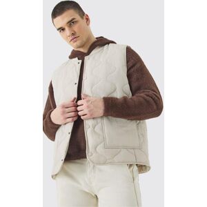 boohooman Mens Tall Onion Quilted Gilet - Grau - XL, Grau