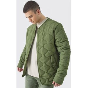 boohooman Mens Tall Onion Quilted Liner Jacket - Khaki - XL, Khaki