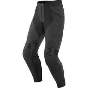 DAINESE Pony 3, Men's leather motorcycle pants, Matt Black