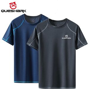 Queshark Männer Quick Dry Sport Lauf T-Shirt Angeln Lose Kurzarm Tops Fitness Gym Workout Tees Shirts Radfahren Jersey