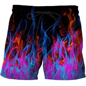 Etst Wendy 005 Männer Flame Graphic Beach Pants 3d-Gedruckte, Schnell Trocknende Shorts Herrenshorts Lässige Sporthose Bermudashorts Badehose