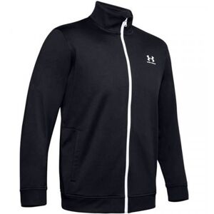 Herren Tennissweatshirt Under Armour Sportsyle Tricot Jacket - black/onyx white