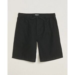 KnowledgeCotton Apparel Loose Linen Shorts Jet Black