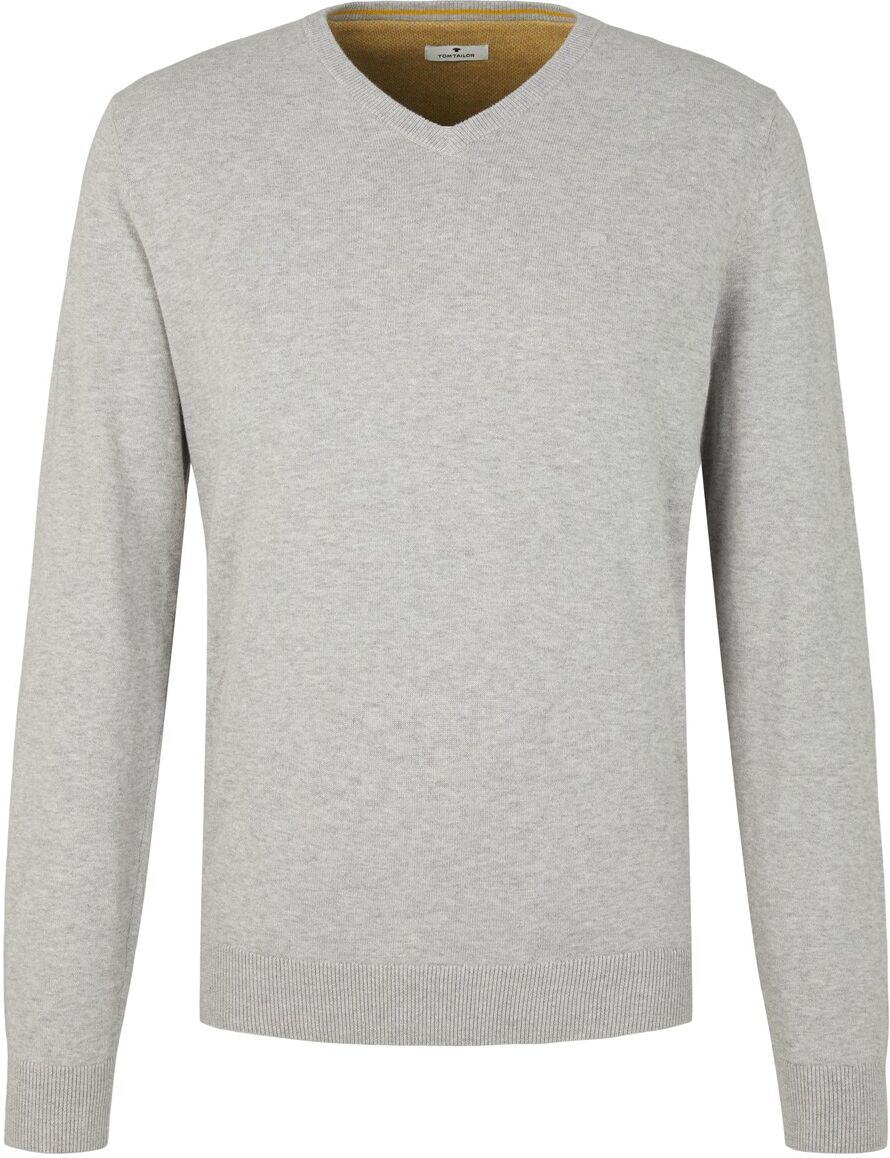 TOM TAILOR Herren Basic Strickpullover, grau, Gr. XXXL