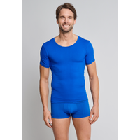 Schiesser Shirt kurzarm blau - Seamless Active für Herren 8