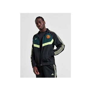 adidas Manchester United FC Woven Track Top, Black / Green Night / Pulse Lime